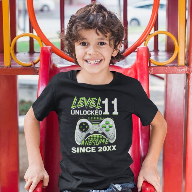 Camiseta Level 11 Unlocked - Fun Birthday 11 Gamer  (Subido por el creador)