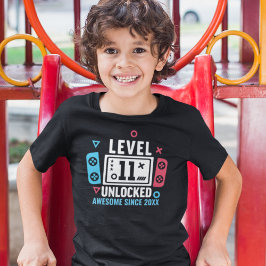 Camiseta LEVEL 11 UNLOCKED Gamer Birthday – Custom Year