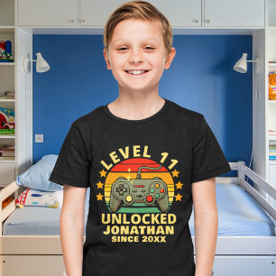 Camiseta Level 11 Unlocked Gamer Boy Birthday 11