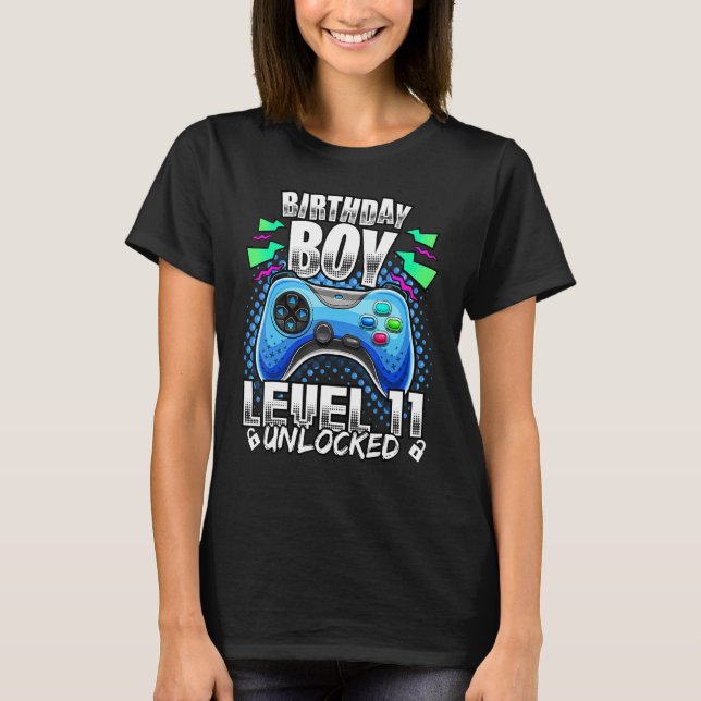 Camiseta Level 11 Unlocked Video Game 11th Birthday Gamer B (Anverso)