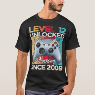 Camiseta Level 12 Unlocked Awesome Since 2009 12th Birthday