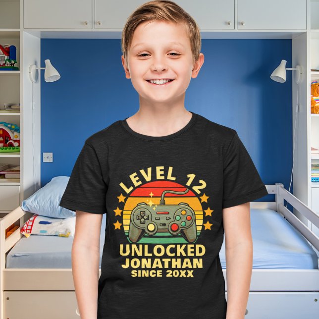 Camiseta Level 12 Unlocked Gamer Boy Birthday 12 (Subido por el creador)