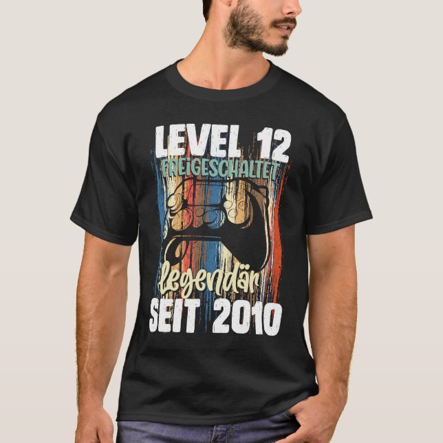 Camiseta Level 12 Years Birthday  Boy Gamer Since 2010 (Anverso)