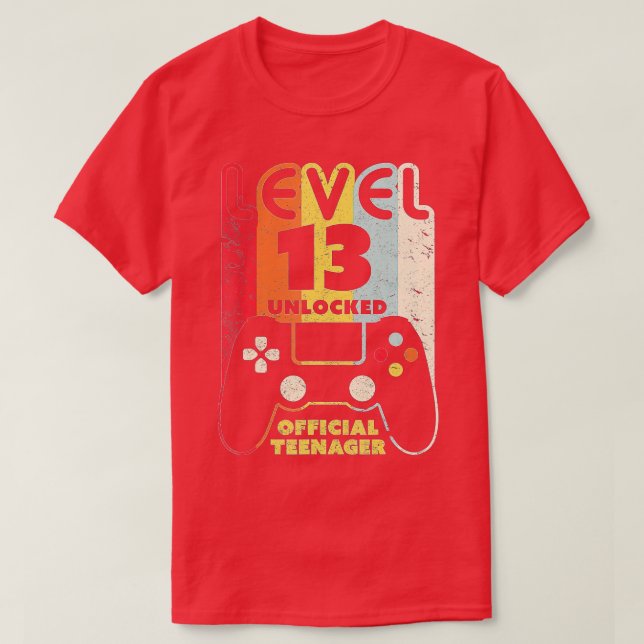 Camiseta Level 13 Unlocked 13th Video Birthday Gift  (14)  (Diseño del anverso)