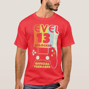 Camiseta Level 13 Unlocked 13th Video Birthday Gift  (14) 