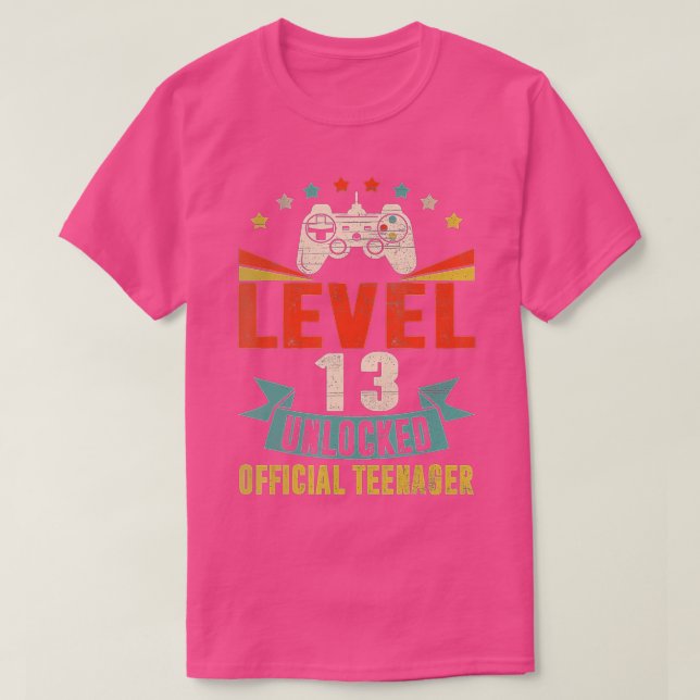 Camiseta Level 13 Unlocked  13th Video  Birthday Gift  (31) (Diseño del anverso)