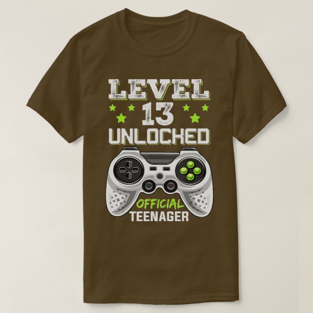 Camiseta Level 13 Unlocked  13th Video  Birthday Gift  (4)  (Diseño del anverso)