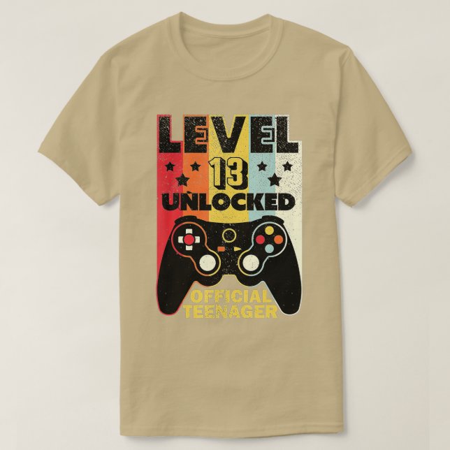 Camiseta Level 13 Unlocked  13th Video  Birthday Gift  (44) (Diseño del anverso)