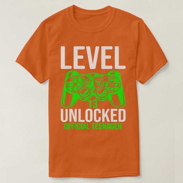 Camiseta Level 13 Unlocked  13th Video  Birthday Gift  (61) (Diseño del anverso)