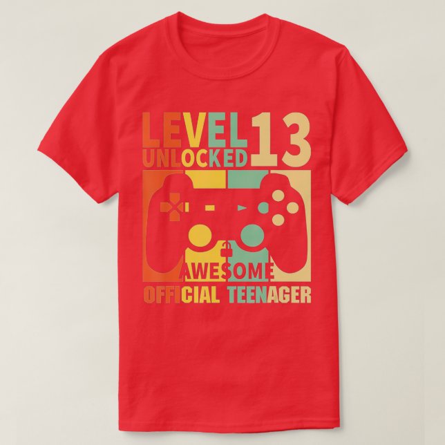 Camiseta Level 13 Unlocked  13th Video  Birthday Gift  (72) (Diseño del anverso)