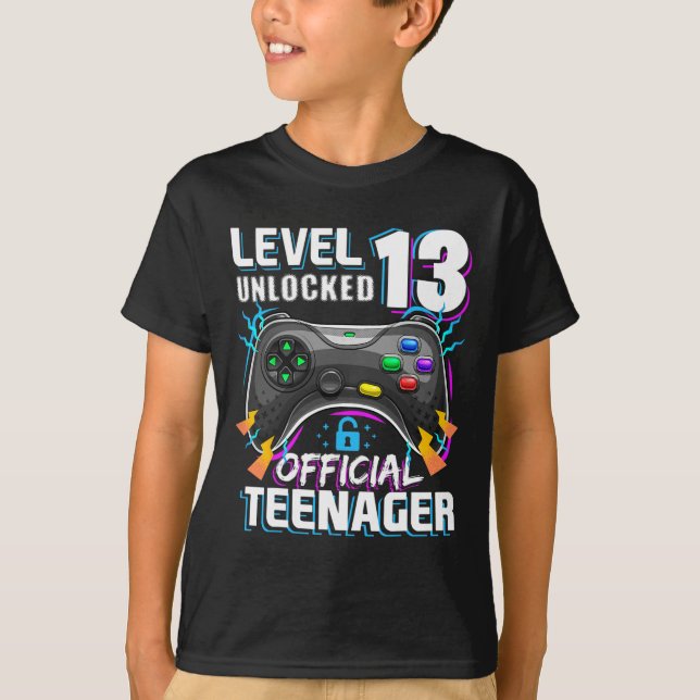 Camiseta Level 13 Unlocked Official Teenager Video Game 13t (Anverso)