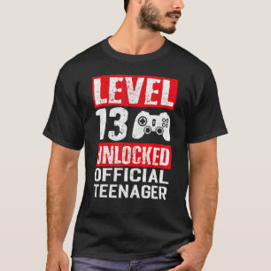 Camiseta Level 13 Unlocked Official Teenager Video Game Bir