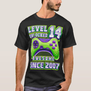 Camiseta Level 14 Unlocked Awesome 2007 Video Game 14th Bir