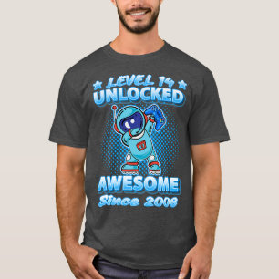 Camiseta Level 14 Unlocked Born 2008 Dabbing Astronaut 14th