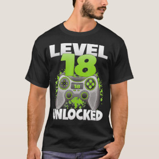 Camiseta Level 18 Unlocked Video Gaming 18th Birthday 2004
