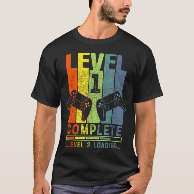 Camiseta Level 1 Complete Gamer Gift 1 Years Wedding Annive (Anverso)