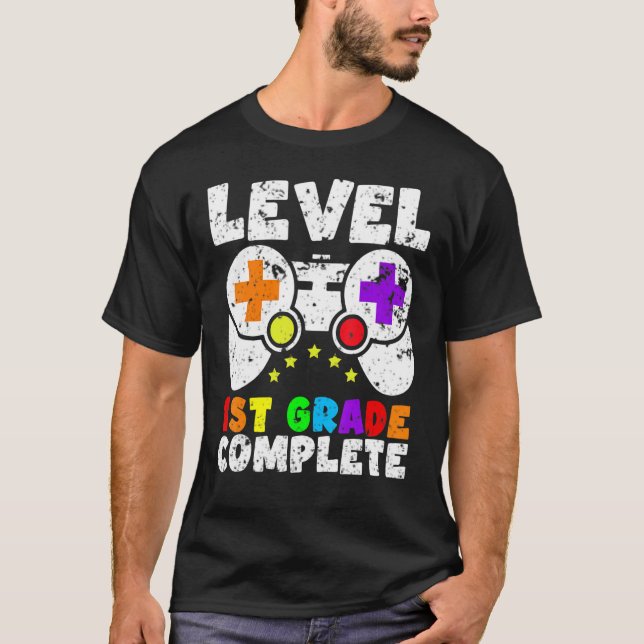 Camiseta Level 1st Grade Complete Last Day Of School Gaming (Anverso)