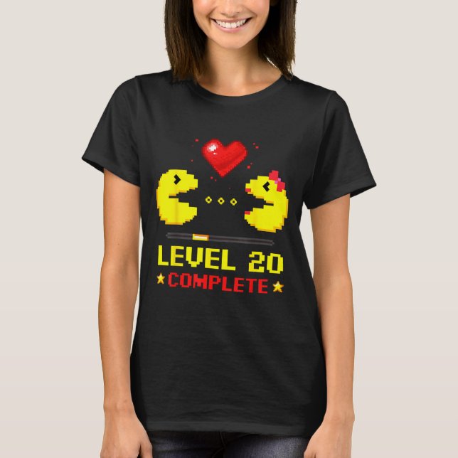 Camiseta Level 20 Complete Gamers 20th Wedding Anniversary  (Anverso)