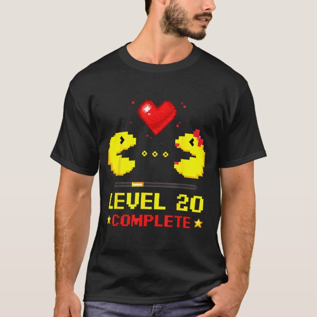Camiseta Level 20 Complete Gamers 20th Wedding Anniversary  (Anverso)