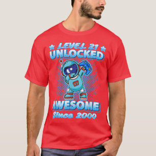 Camiseta Level 21 Unlocked Awesome Since 2000 Dabbing Astro