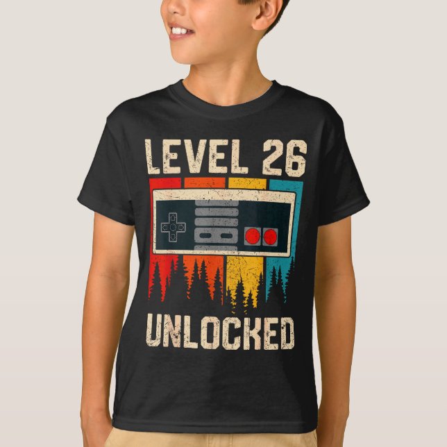 Camiseta Level 26 Unlocked Video Game Controller Birthday M (Anverso)