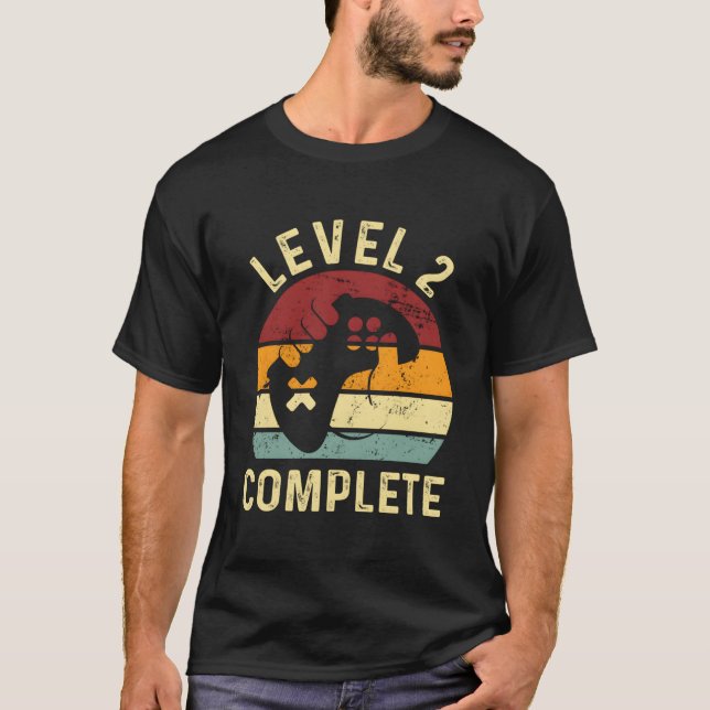 Camiseta Level 2 Complete 2 Year Anniversary 2Nd Wedding Fo (Anverso)
