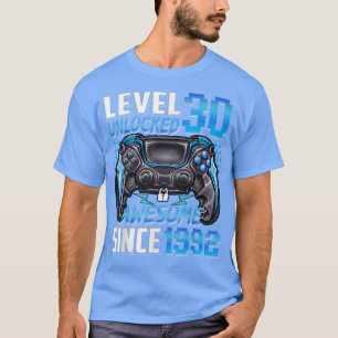 Camiseta Level 30 Unlocked Awesome Since 1992 30th Birthday