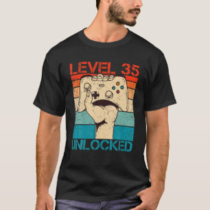 Camiseta Level 35 Unlocked Birthday Funny Video Gamer