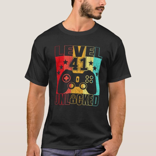 Camiseta Level 41 Unlocked 41Yr Bday Men 41Th 41 Years Old (Anverso)