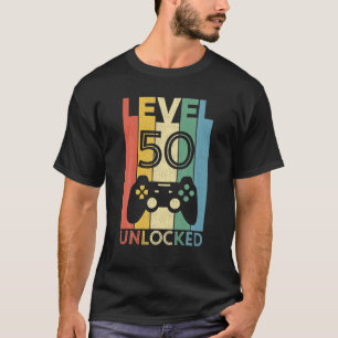 Camiseta Level 50 Desbloqueados Gracioso Video Gamer 50 cum