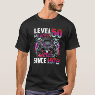 Camiseta Level 50 Unlocked Awesome Since 1972 50Th Birthday