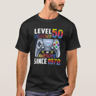 Camiseta Level 50 Unlocked Awesome Since 1972 50Th Birthday