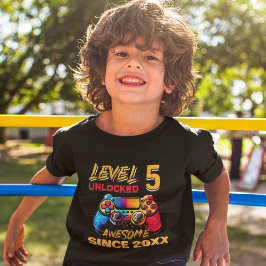 Camiseta Level 5 Unlocked - Funny Birthday 5 Kids