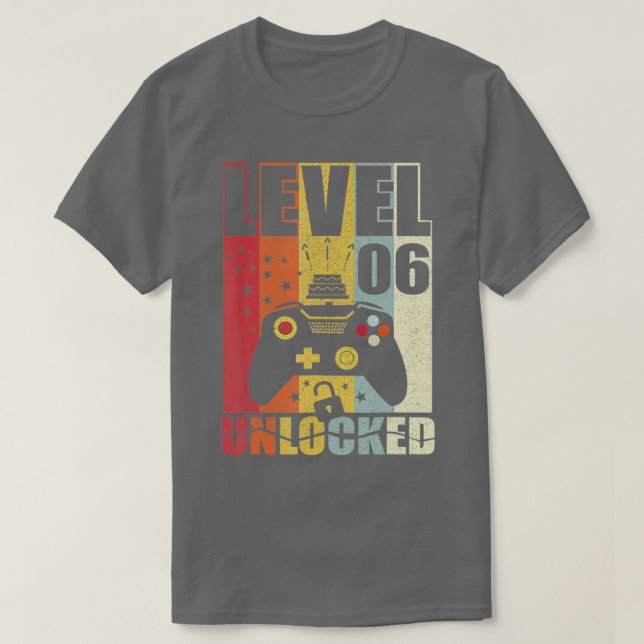Camiseta Level 6 Unlocked  6th Birthday Gift Video Game Lov (Diseño del anverso)