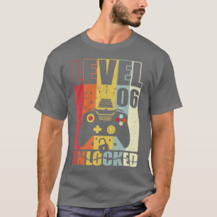 Camiseta Level 6 Unlocked  6th Birthday Gift Video Game Lov
