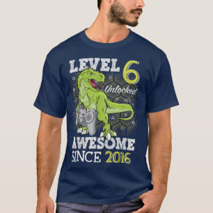 Camiseta Level 6 Unlocked Awesome Since 2016 6 Year Gamer B