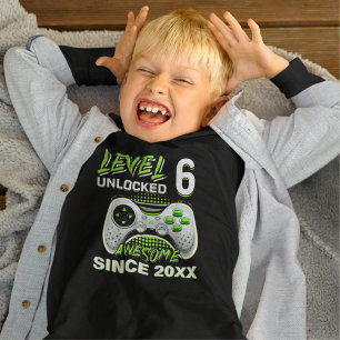 Camiseta Level 6 Unlocked - Fun Birthday 6 Gamer 
