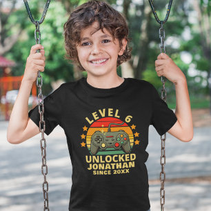 Camiseta Level 6 Unlocked Gamer Boy Birthday 6