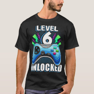 Camiseta Level 6 Unlocked Video Game 6th Birthday Gamer Gif