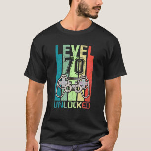 Camiseta Level 70 Unlocked  Video Gamer 70th Birthday  Tee