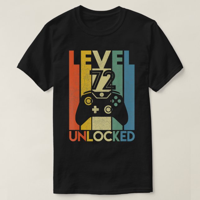 Camiseta Level 72 Unlocked  Funny Video Gamer 72Th Birthday (Diseño del anverso)