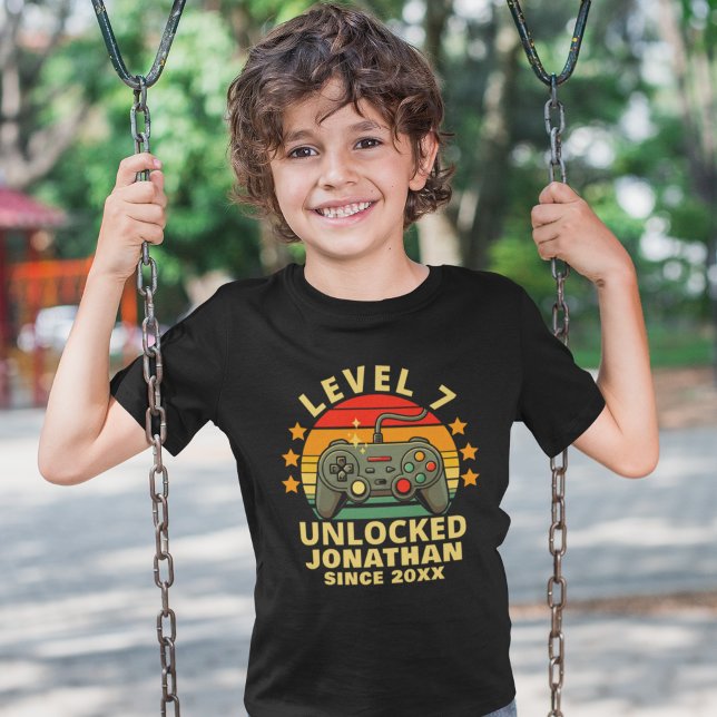 Camiseta Level 7 Unlocked Gamer Boy Birthday 7 (Subido por el creador)