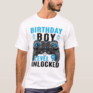 Camiseta Level 9 Unlocked Birthday Boy 9 Year Old Boys Gami