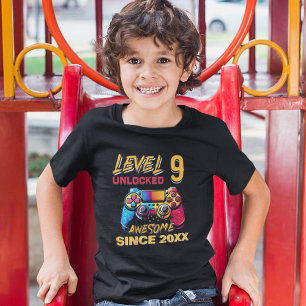 Camiseta Level 9 Unlocked - Fun Birthday 9 Gamer 