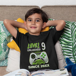Camiseta Level 9 Unlocked - Fun Birthday 9 Gamer 