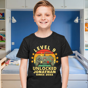 Camiseta Level 9 Unlocked Gamer Boy Birthday 9