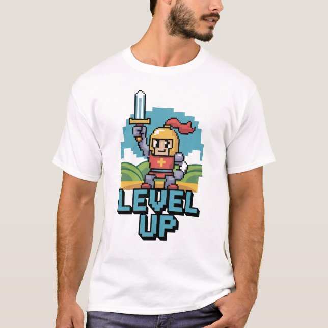 Camiseta Level Up 8 Bit Motivation (Anverso)