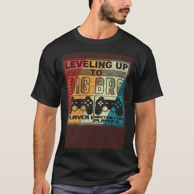 Camiseta Level Up Big Bro Big Brother 2021 Gamer Retro (Anverso)
