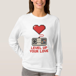 Camiseta Level Up Your Love, Retro Pixel Gaming Design