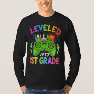 Camiseta Leveled Up To 1st Grade Gamer Back To School Stude